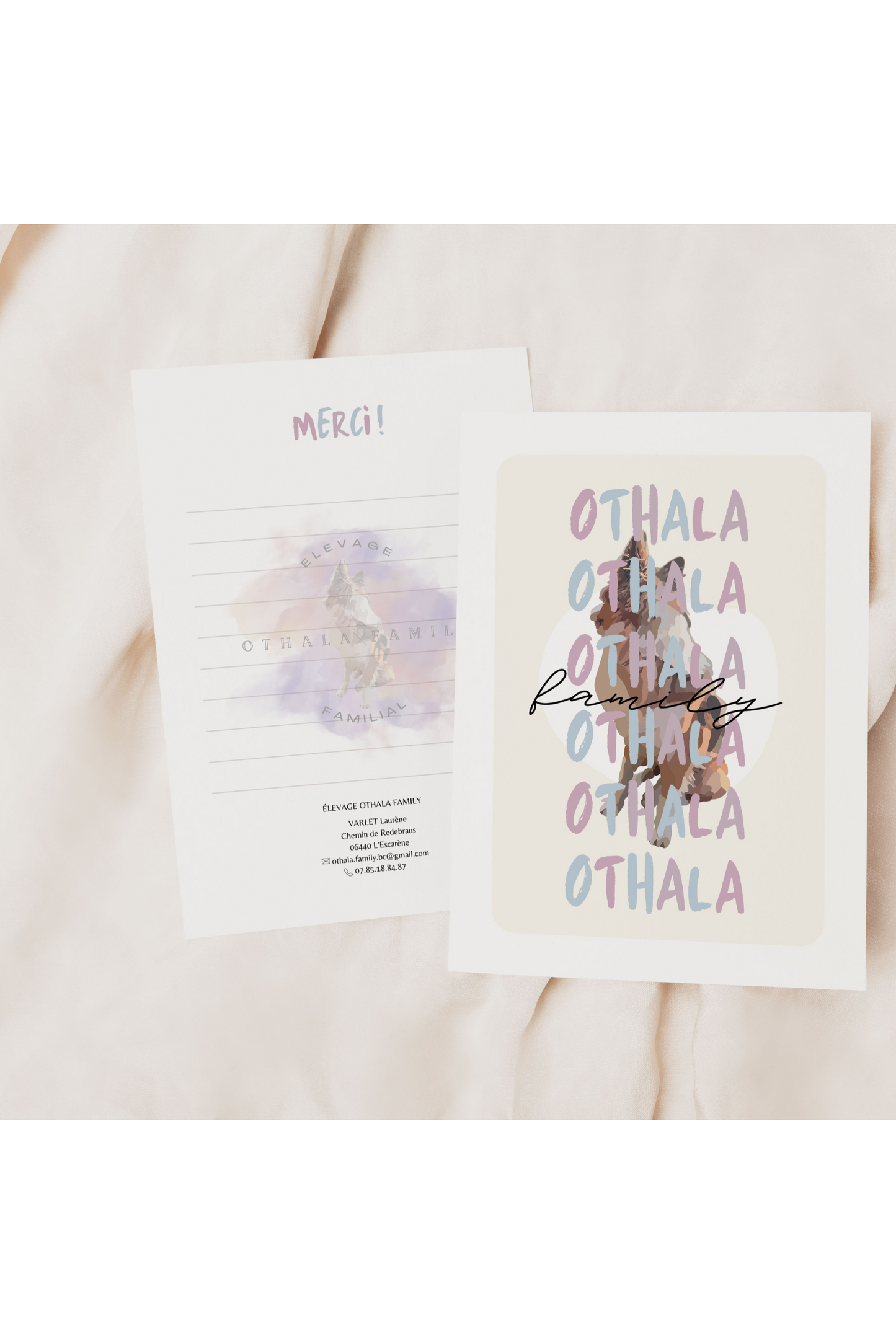 Personalized pouches with dog or cat breeding logo