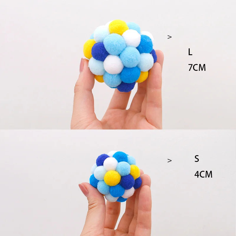 Balle en peluche arc-en-ciel pour Chat