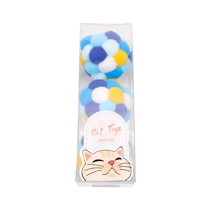 Balle en peluche arc-en-ciel pour Chat