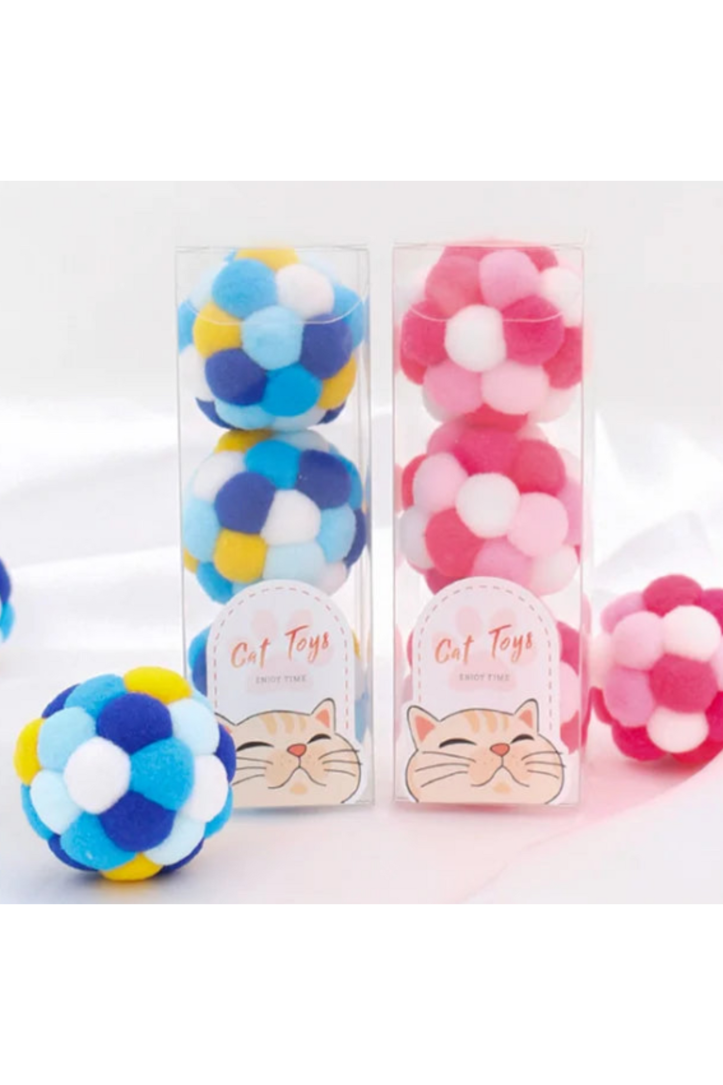 Balle en peluche arc-en-ciel pour Chat