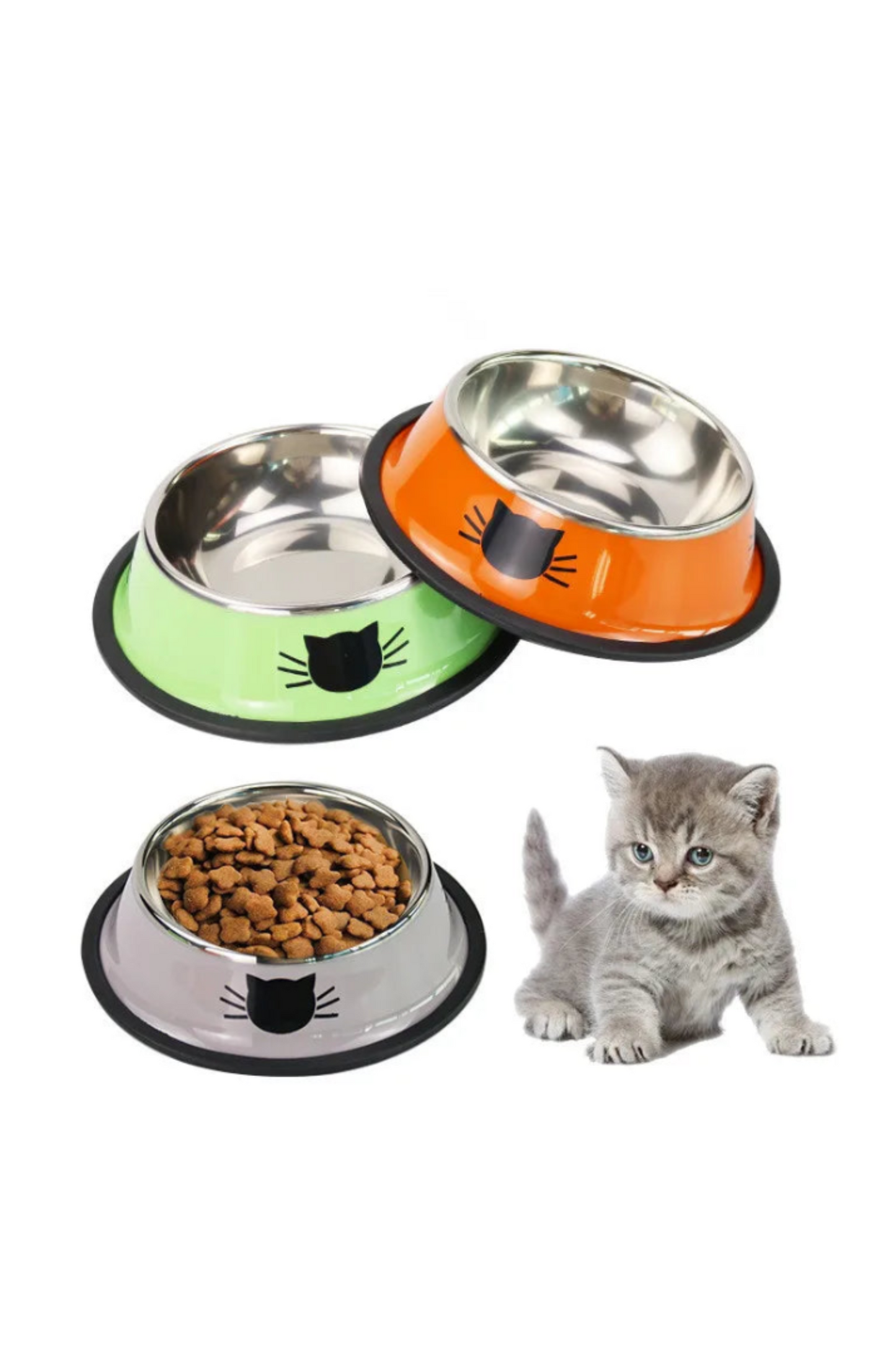 Gamelle en acier inoxydable et antidérapante pour Chat