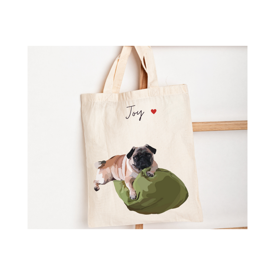 Bolso de mano personalizado Retrato de animal en foto, regalo conmemorativo, duelo de animales