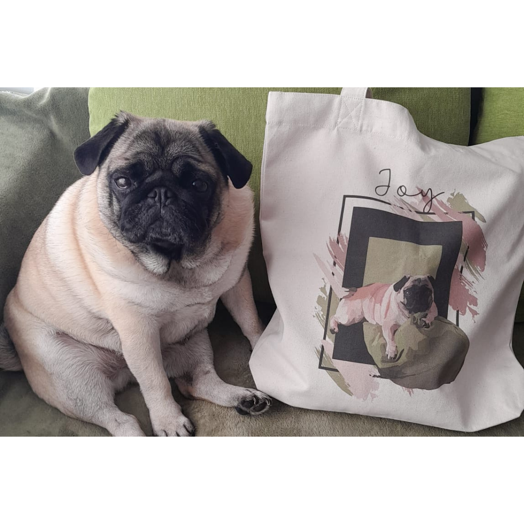 Tote Bag personnalisé Portrait d'animal sur photo, cadeau commémoratif, deuil animalier