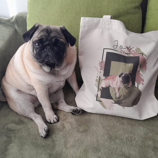 Tote Bag personnalisé – portrait d’animal sur photo, cadeau commémoratif & deuil animalier