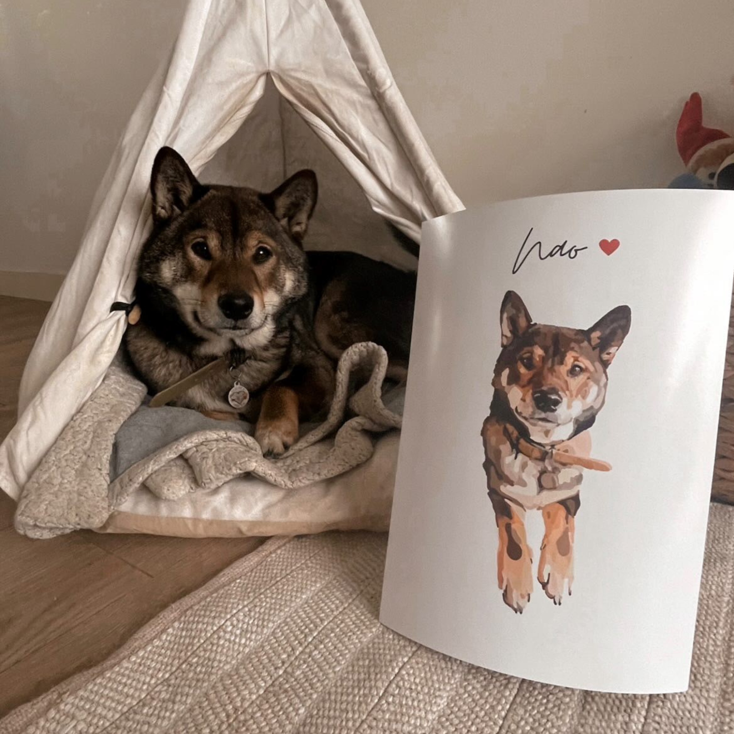 Affiche personnalisée – portrait d’animal sur photo, cadeau commémoratif & deuil animalier