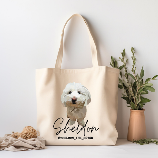 Tote Bag promo Instagram – portrait d’animal sur photo, événement Woofest & coton bio