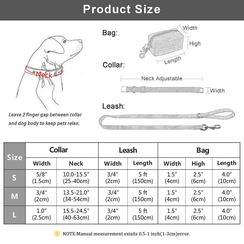 Juego de correa y collar para cachorro y perro