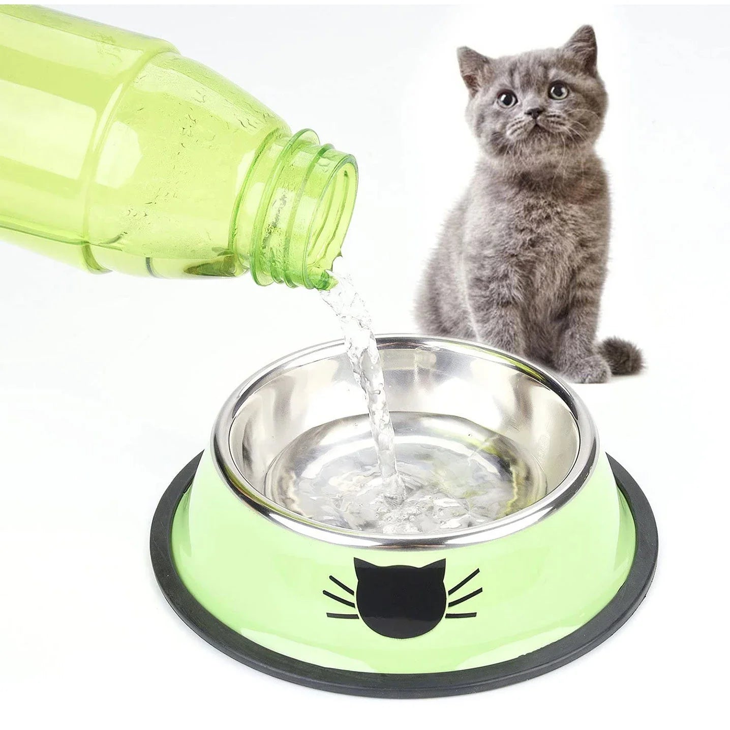 Gamelle en acier inoxydable et antidérapante pour Chat