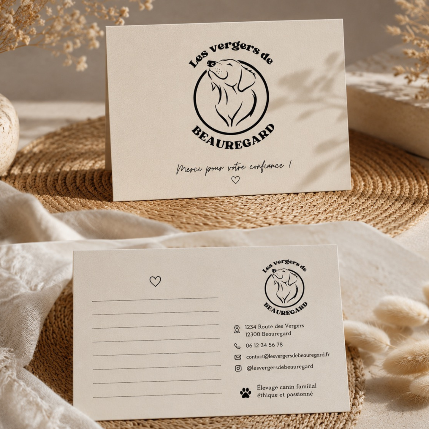Personalized pouches with dog or cat breeding logo 