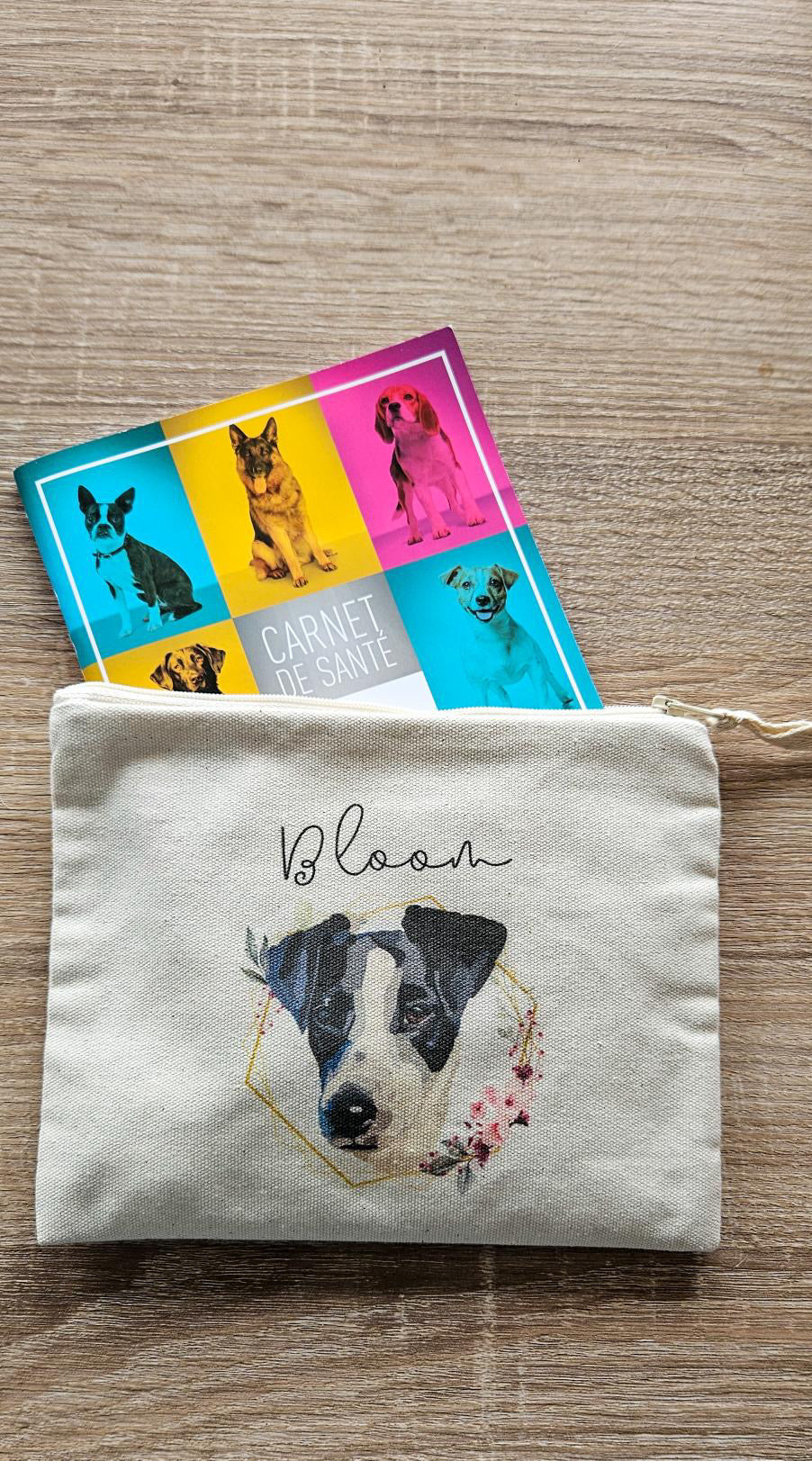 Funda para libros de salud animal de algodón orgánico Made in France