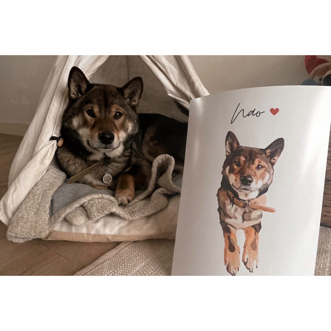Retrato de animal en foto, regalo conmemorativo, duelo de animales